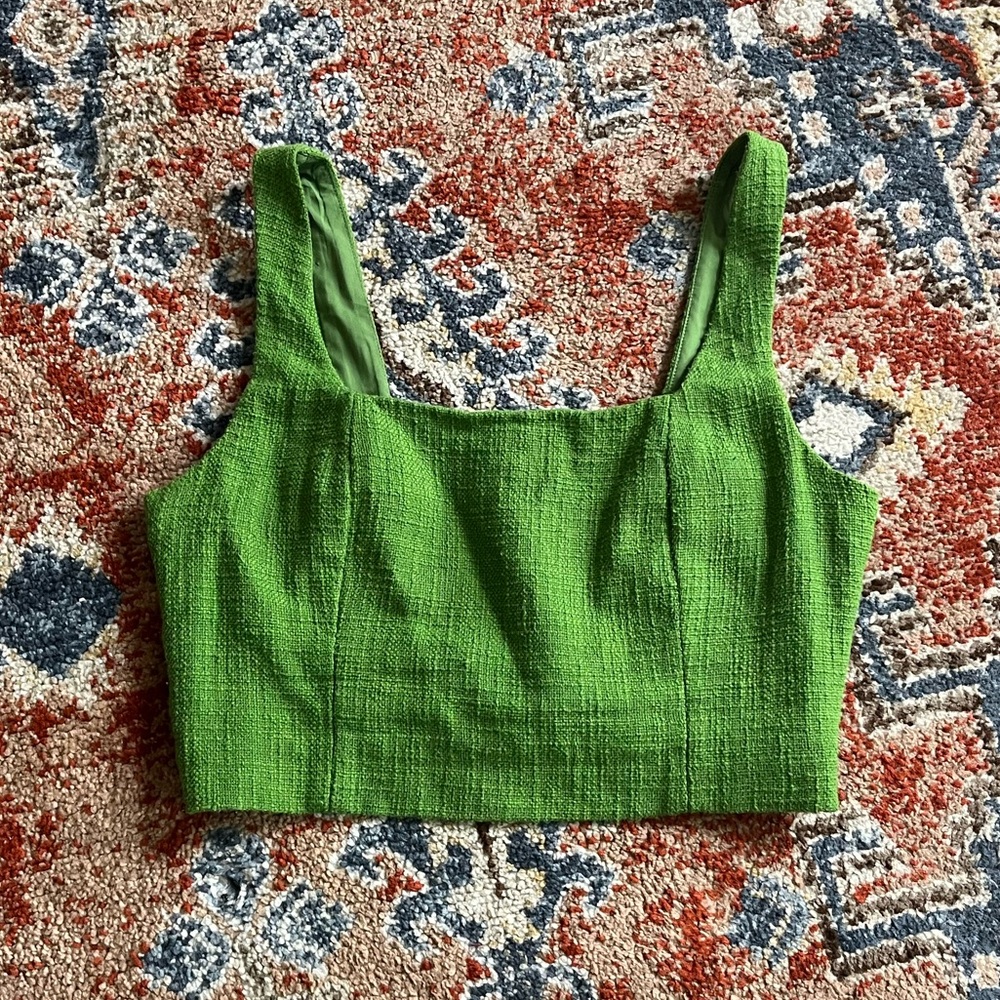Abercrombie green cropped tank